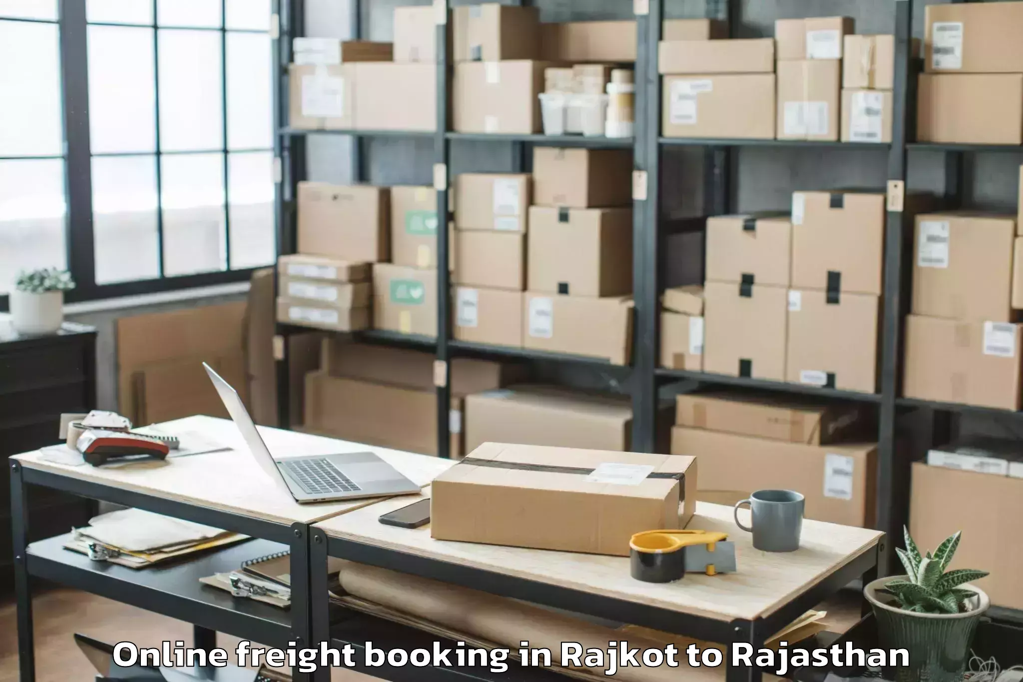 Book Rajkot to Hindaun Online Freight Booking